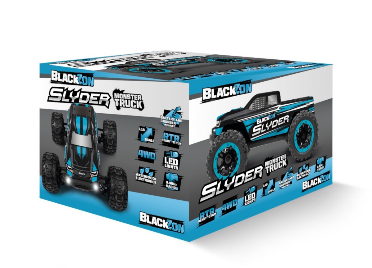 Slyder MT 1/16 4WD Electric Monster Truck - Blue – Image 2